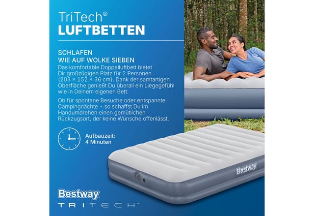 Doppelluftbett mit Elektropumpe 204 x 152 x 36 cm