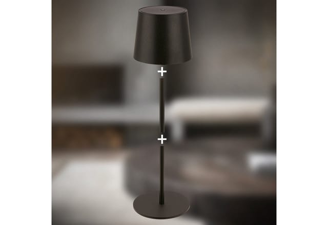 Brilo Akku-LED-Tischleuchte Bota Schwarz Ø 11 cm