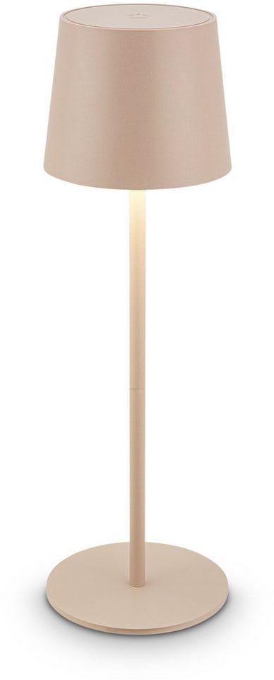 Brilo Akku-LED-Tischleuchte Bota Beige Ø 11 cm