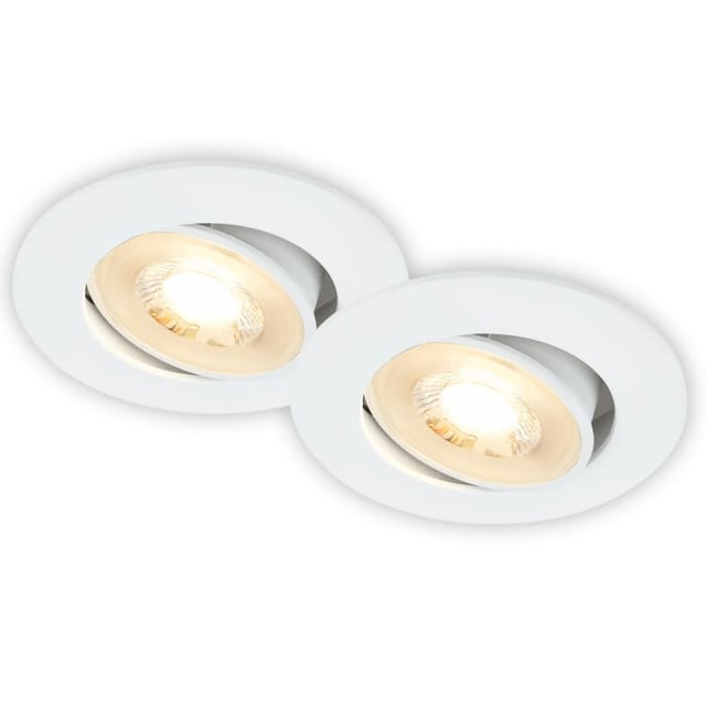 Brilo LED-Einbauleuchten Besi Weiß Ø 8 cm 2er-Set