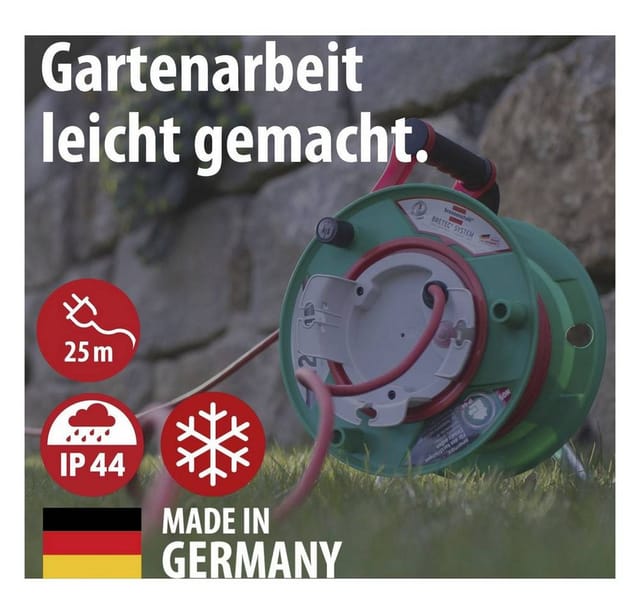 Brennenstuhl Gartenkabeltrommel Garant kurzfristiger Außeneinsatz Grün 25 m