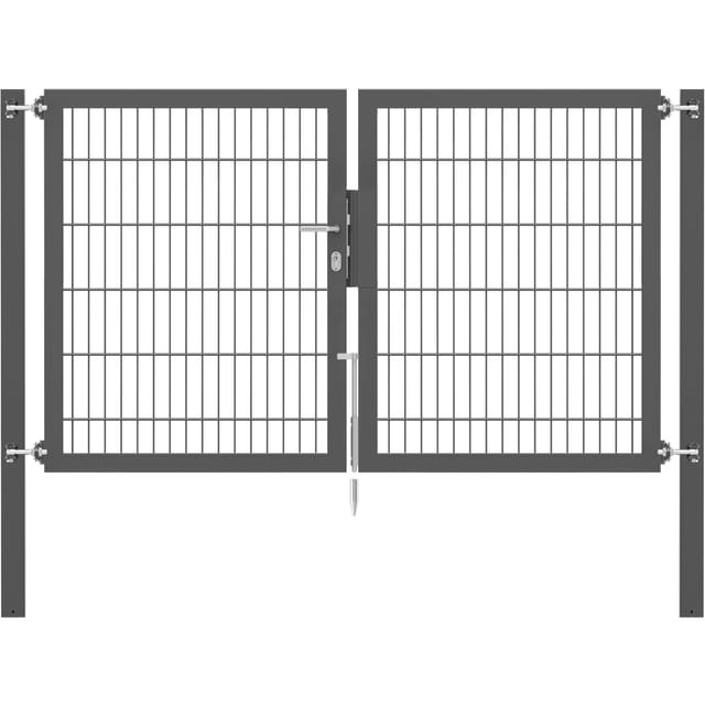 Doppeltor Flexo Plus 200 cm x 120 cm Pfosten 80 cm x 80 cm Anthrazit