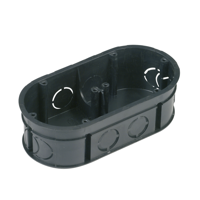 Kombi-Gerätedose 2-fach 150 mm x 60 mm Schwarz IP20