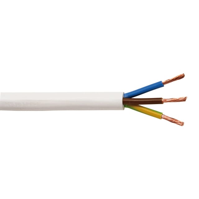 Schlauchleitung H05VV-F 3 G1,0 Weiß Meterware