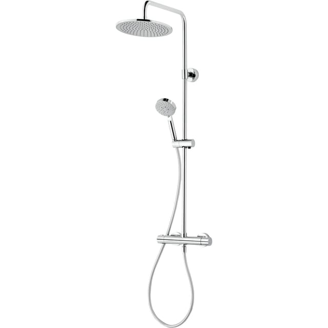 Schulte Duschsystem Rain III Modern Plus mit Thermostat Verchromt
