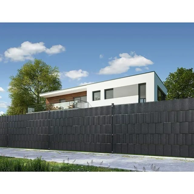Floraworld PVC-Sichtschutzstreifen Holzoptik Anthrazit