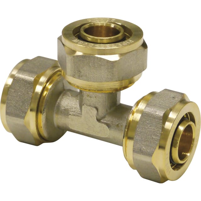 PIPETEC Schraub-T-Stück Mittelabgang 16 mm x 2 mm - 20 mm x 2 mm - 16 mm x 2 mm