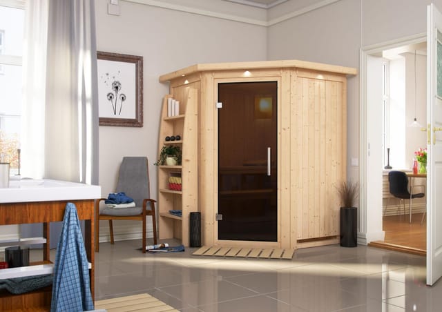 Karibu Sauna Lyra LED-Dachkranz Natur