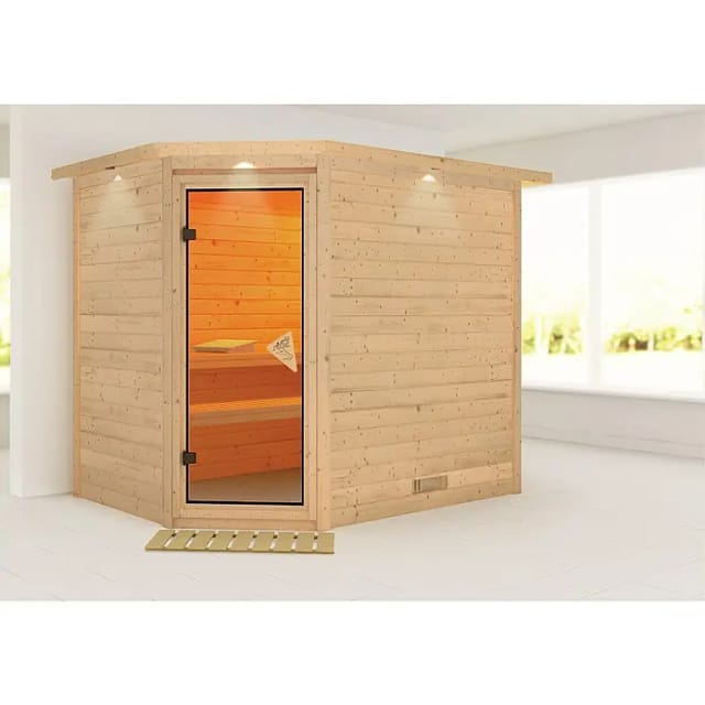 Karibu Sauna Tilda LED-Dachkranz Natur