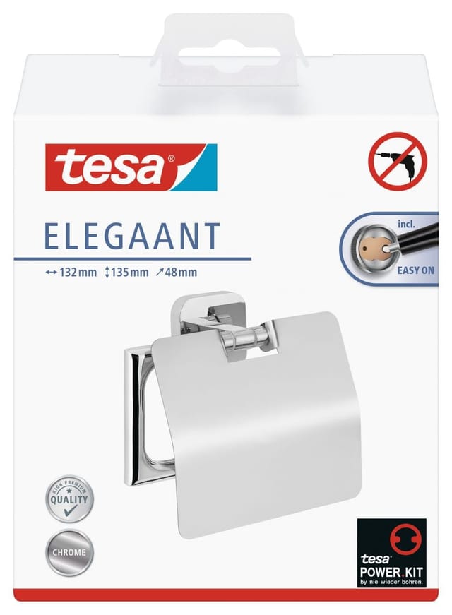 Tesa Toilettenpapierhalter Elegaant mit Deckel Chrom