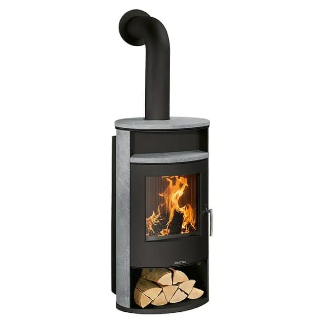 Justus Island Aqua Kaminofen Speckstein Schwarz 10 kW