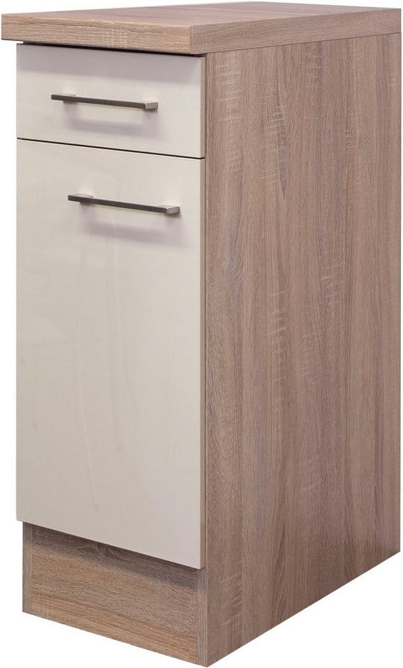 Flex-Well Exclusiv Küchen-Unterschrank Orlando 30 cm Kaschmir Glanz-Sonoma Eiche
