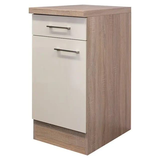 Flex-Well Exclusiv Küchen-Unterschrank Orlando 40 cm Kaschmir Glanz-Sonoma Eiche
