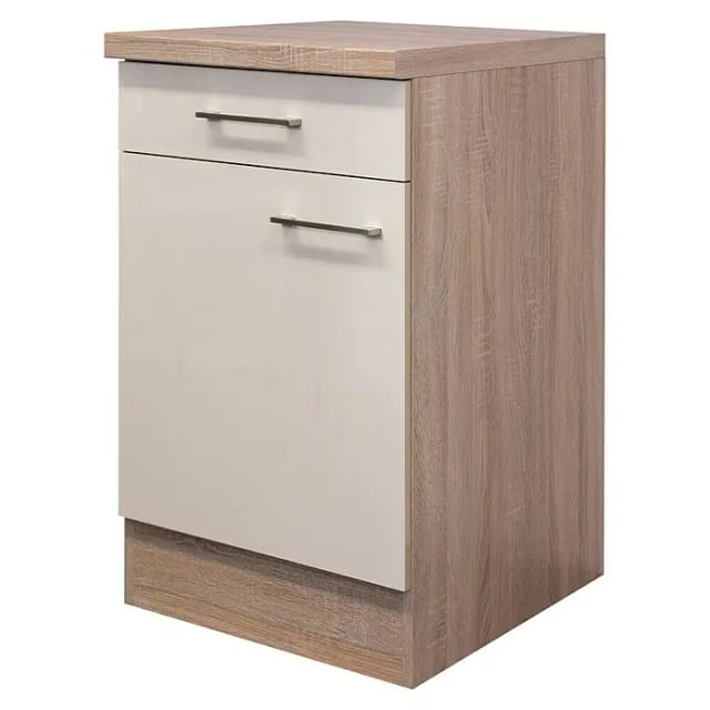 Flex-Well Exclusiv Küchen-Unterschrank Orlando 50 cm Kaschmir Glanz-Sonoma Eiche