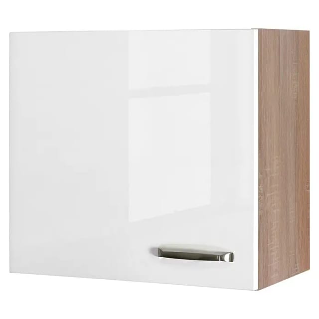 Flex-Well Exclusiv Küchen-Oberschrank Valero 60x55cm Hochglanz Weiß-Sonoma Eiche