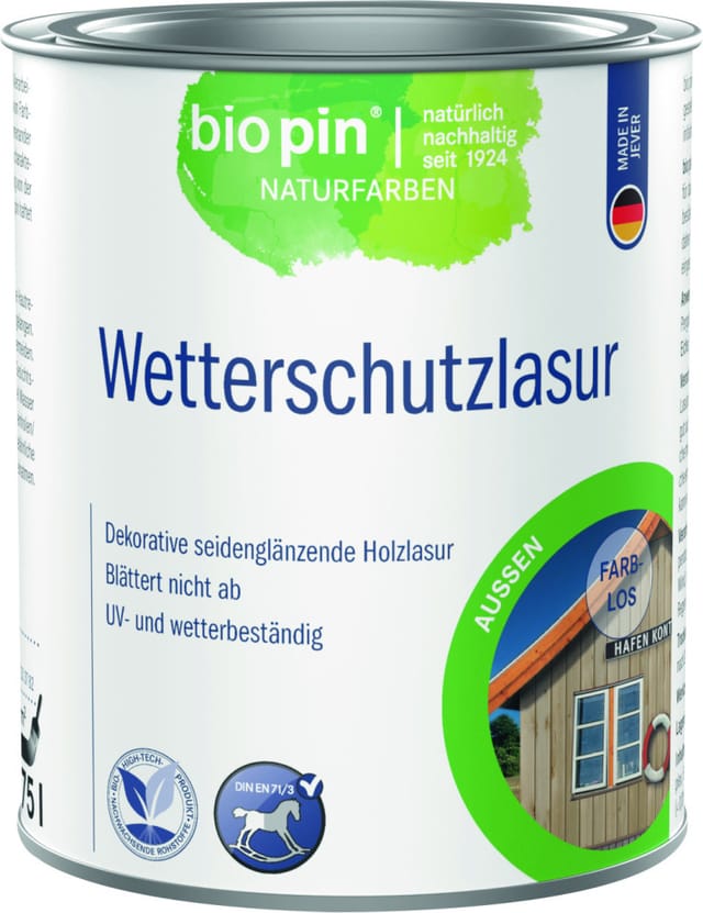 Biopin Wetterschutzlasur Transparent 750 ml