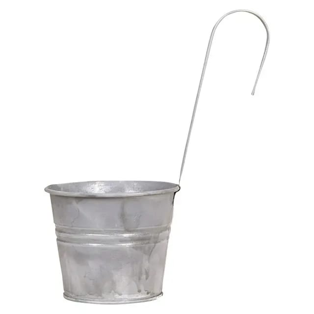 Zink-Hängewandeimer 15 cm x 15,5 cm x 37 cm Silber