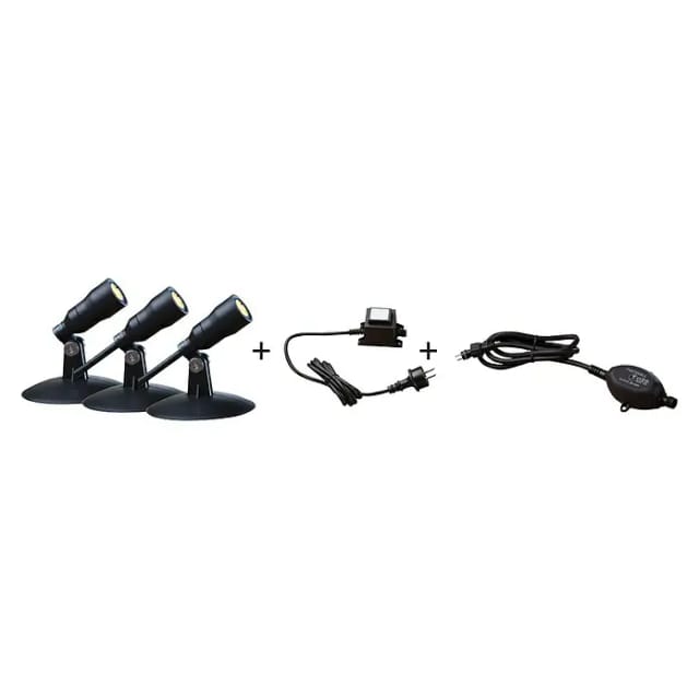 Heissner SMART LIGHT Starter-Set LED-Spots für Teich Pool und Garten Warmweiss