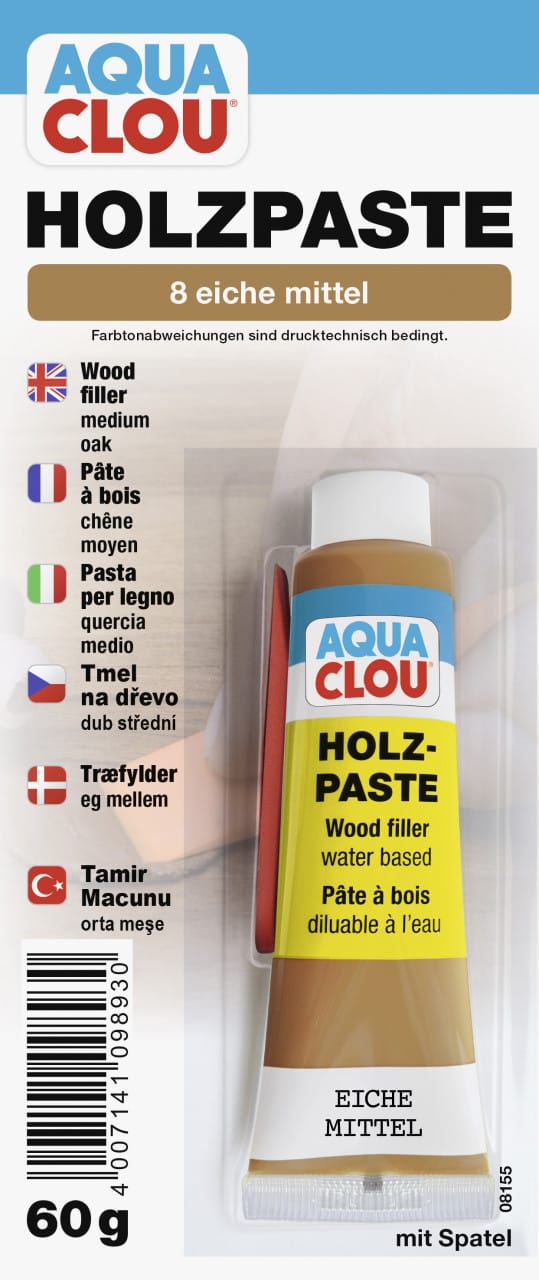 Clou Holzpaste wasserverdünnbar Eiche Mittel 60 g