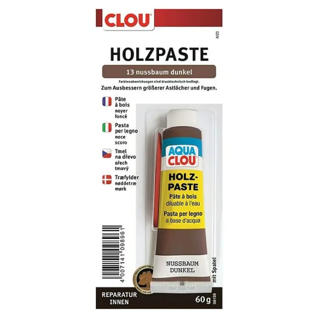 Clou Holzpaste wasserverdünnbar Nussbaum Dunkel 60 g