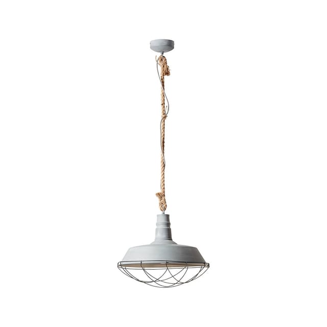 Brilliant Pendelleuchte Rope Betongrau