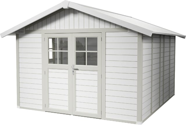 Grosfillex Kunststoff-Gartenhaus Deco H 11 Graugrün BxT: 315 cm x 355 cm