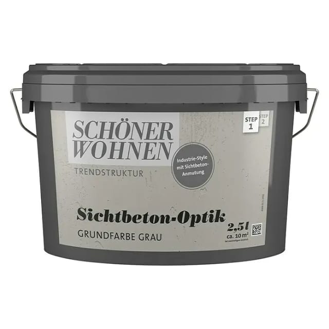Schöner Wohnen Trendstruktur Sichtbeton-Optik Grau 2,5,
