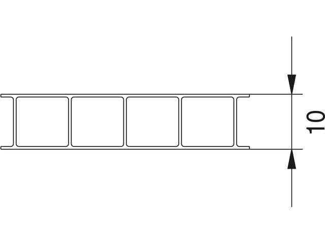 Hohlkammerplatte 10 mm Transparent 300 cm x 105 cm