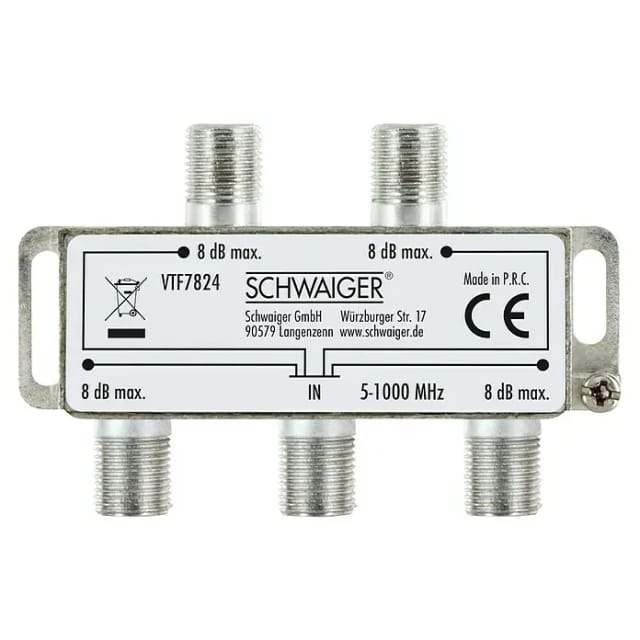 Schwaiger Verteiler 4-fach 8 dB
