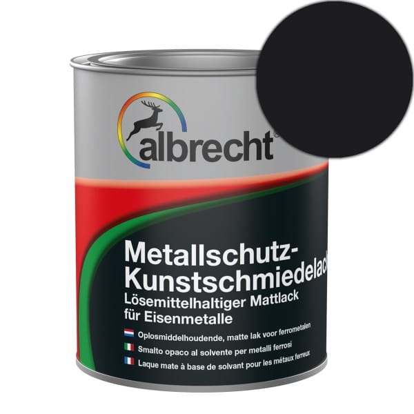 Albrecht Metallschutz-Kunstschmiedelack Schwarz matt 375 ml