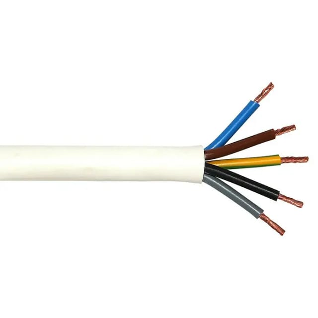 Herdanschlussleitung H05VV-F 5G2,5 Weiß 5 m