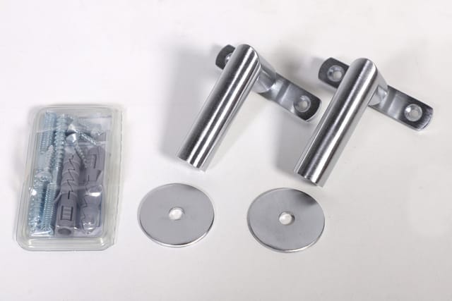 Handlaufkonsole matt Chrom L-Form - Handlauf Zubehör 2er Set Ø 52 mm