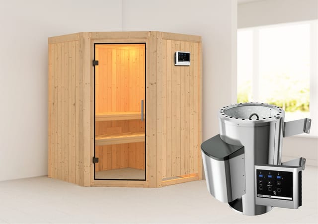 Karibu Sauna mit Ofen externe Stg.Easy Natur