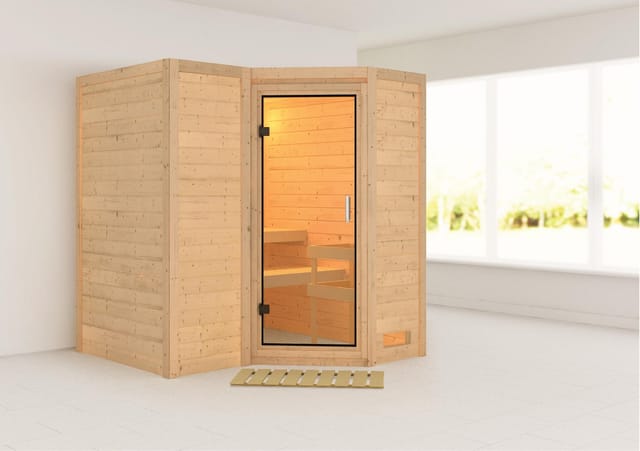 Woodfeeling Sauna Steena 1 mit Glastür