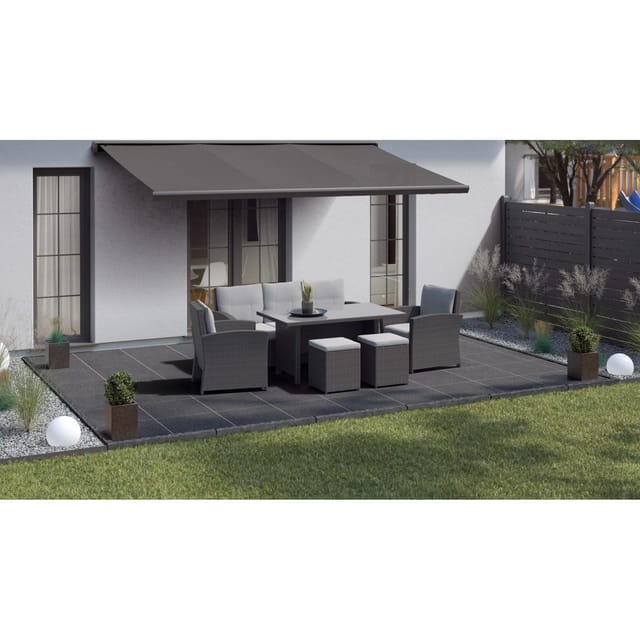 Terrassenplatte Feinsteinzeug Manhattan Schwarz 60 x 60 x 2 cm 2 St.