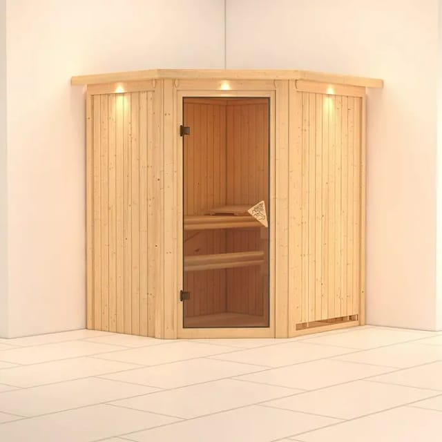 Karibu Sauna Thora LED-Dachkranz Natur