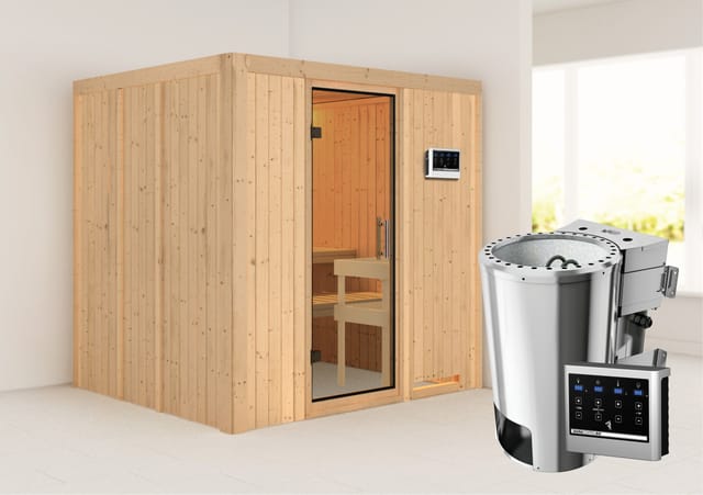 Karibu Sauna Dilja mit Bio-Ofen externe Stg.Easy Natur