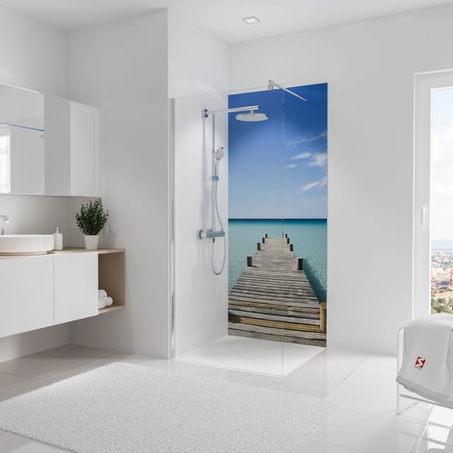 Schulte DecoDesign Duschrückwand Foto Steg Malediven 210 x 90 cm