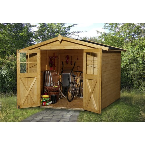 Weka Holz-Gartenhaus Parma Satteldach Lasiert 254 cm x 273 cm