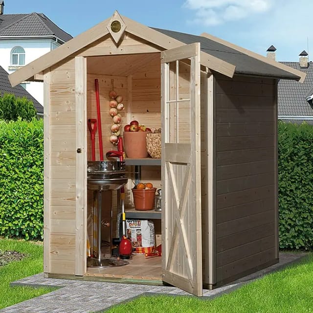 Weka Holz-Gartenhaus Parma Satteldach Unbehandelt 152 cm x 152 cm