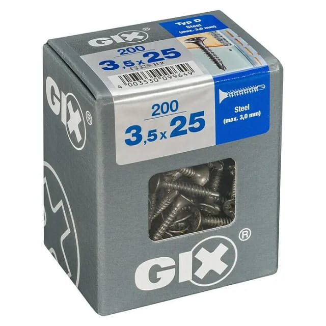 Gix Typ D 3,5 mm x 25 mm 200 Stück