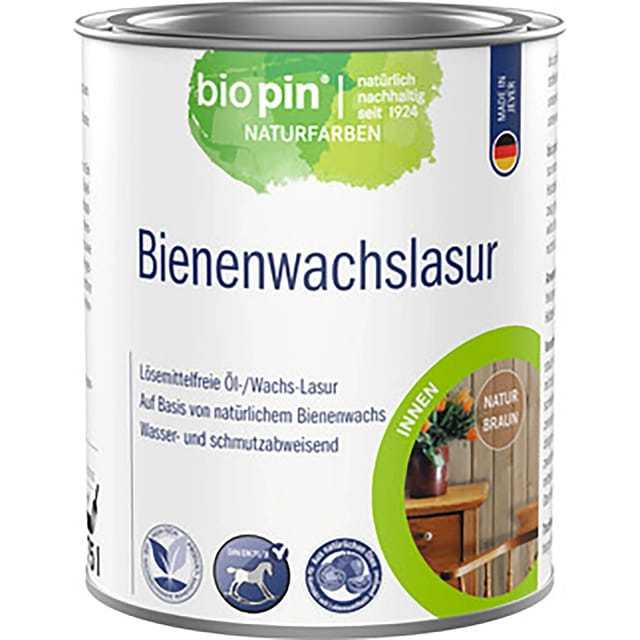 Biopin Bienenwachslasur Naturbraun 750 ml