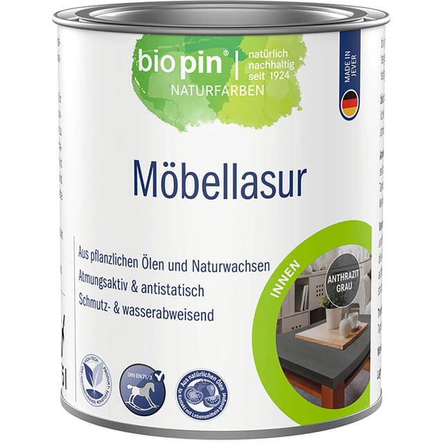 Biopin Möbellasur Anthrazit Grau 375 ml