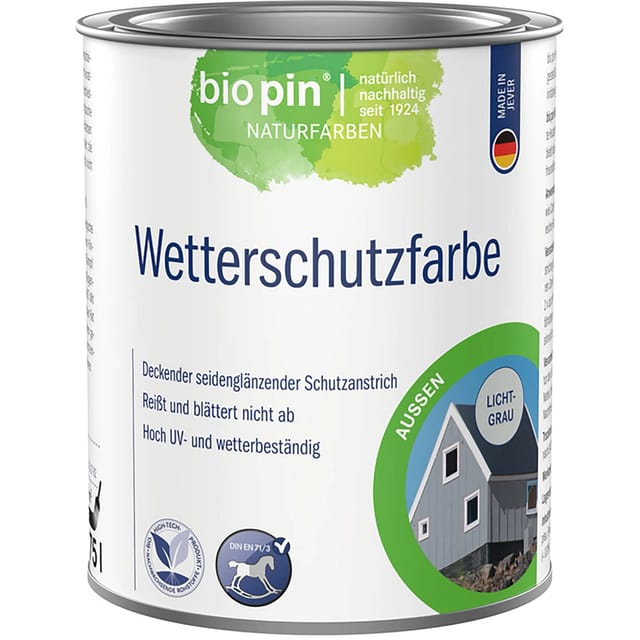 Biopin Wetterschutzfarbe Lichtgrau 750 ml