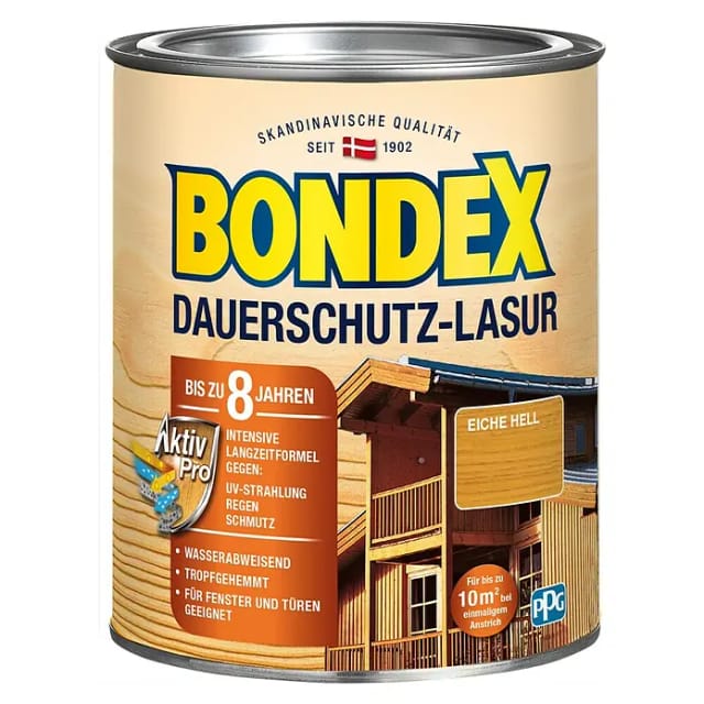 Bondex Dauerschutz-Lasur Eiche Hell 750 ml