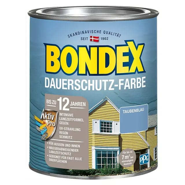 Bondex Dauerschutz-Farbe Taubenblau seidenglänzend 750 ml