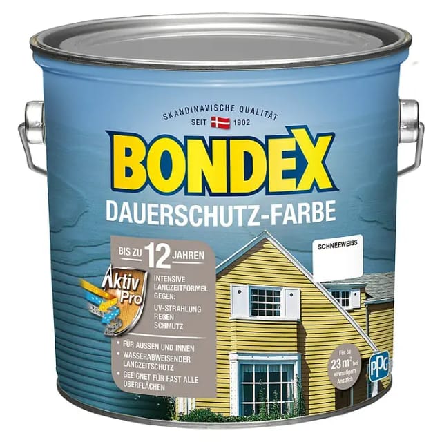Bondex Dauerschutz-Farbe Schneeweiß seidenglänzend 2,5,