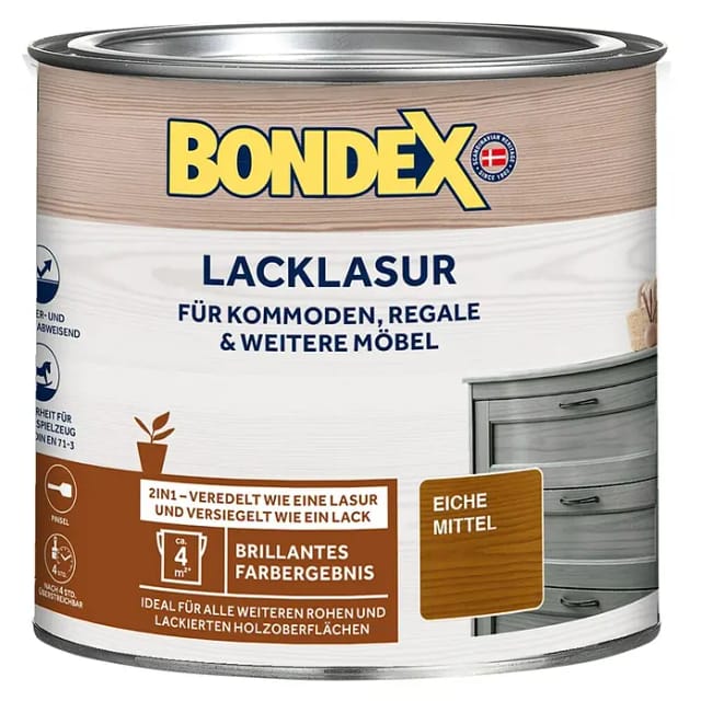 Bondex Lack-Lasur Eiche Mittel 375 ml
