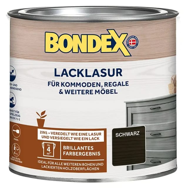 Bondex Lack-Lasur Schwarz 375 ml