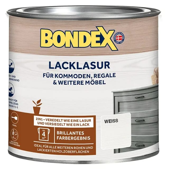 Bondex Lack-Lasur Weiß 375 ml